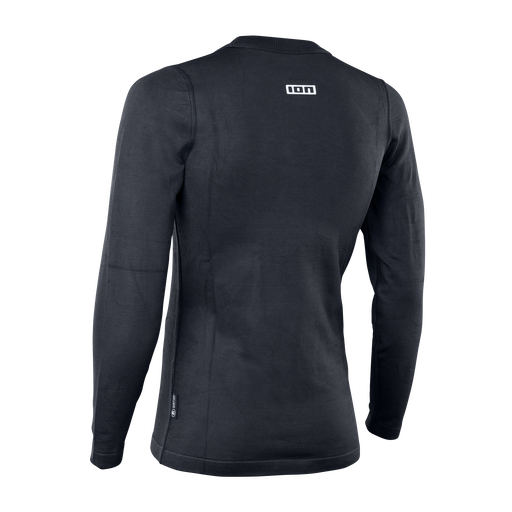 ION Surf Shield long-sleeve rashguard unisex in charcoal black, back view