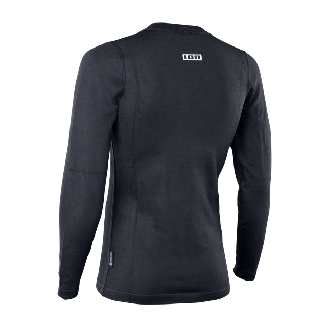 ION Surf Shield long-sleeve rashguard unisex in charcoal black, back view