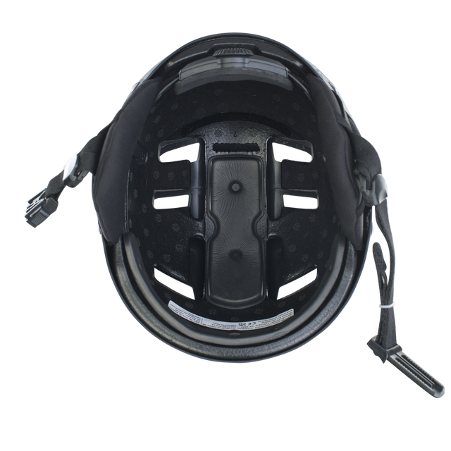 ION Slash Amp helmet interior top-down view showing 360°-Fit system and EPS foam liner in black