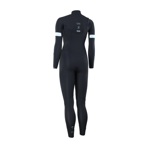 ION Amaze Core 4/3mm Front-Zip Damen-Neoprenanzug in schwarz mit hellblauem Akzent
