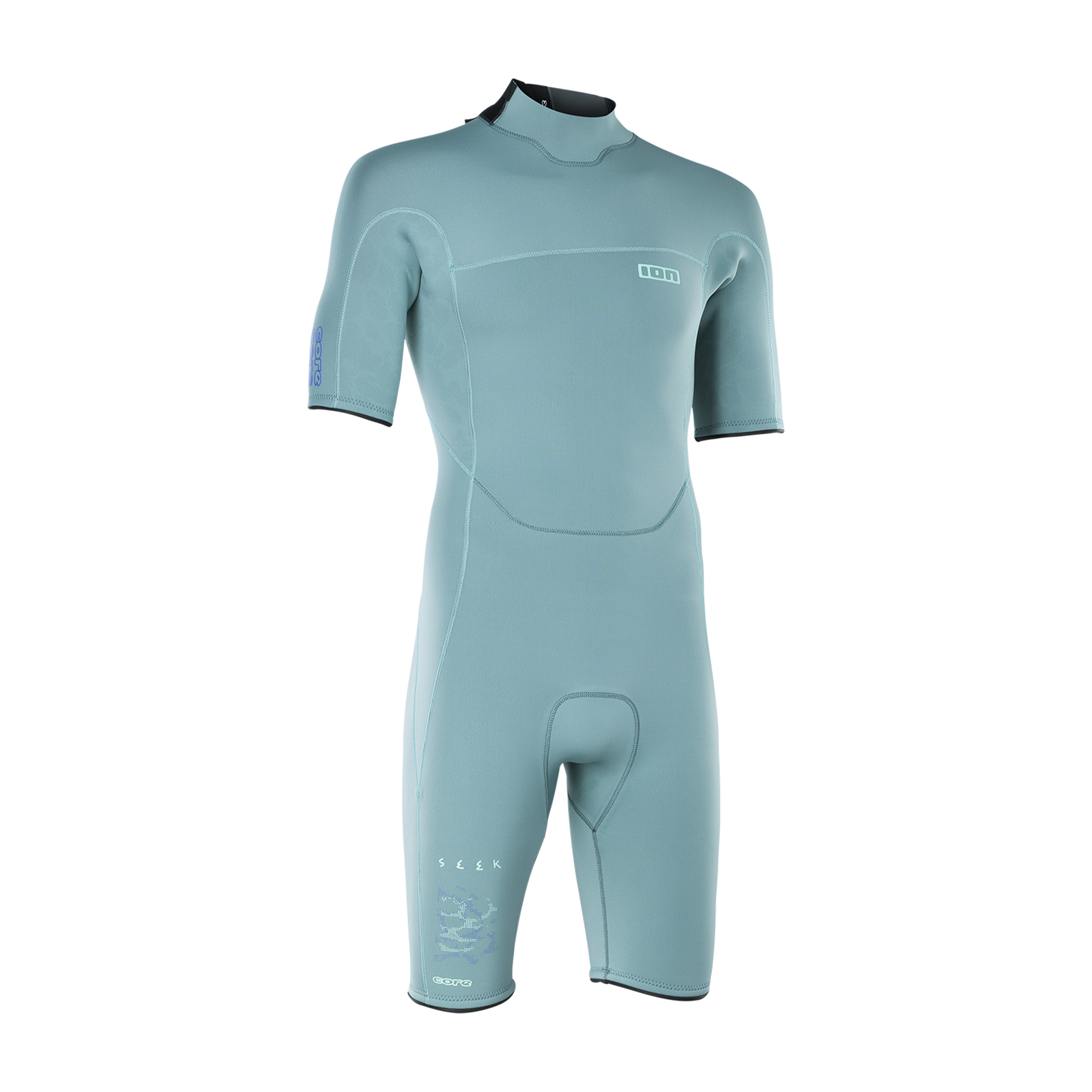 ION Seek Core 2/2mm back-zip shorty wetsuit for men in steel blue