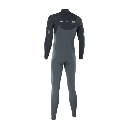 ION Seek Amp 3/2mm front-zip fullsuit men in dark graphite and black – back view