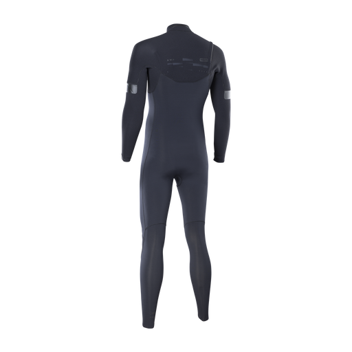 ION Seek Amp 4/3mm front-zip men's fullsuit wetsuit in dark charcoal, back view