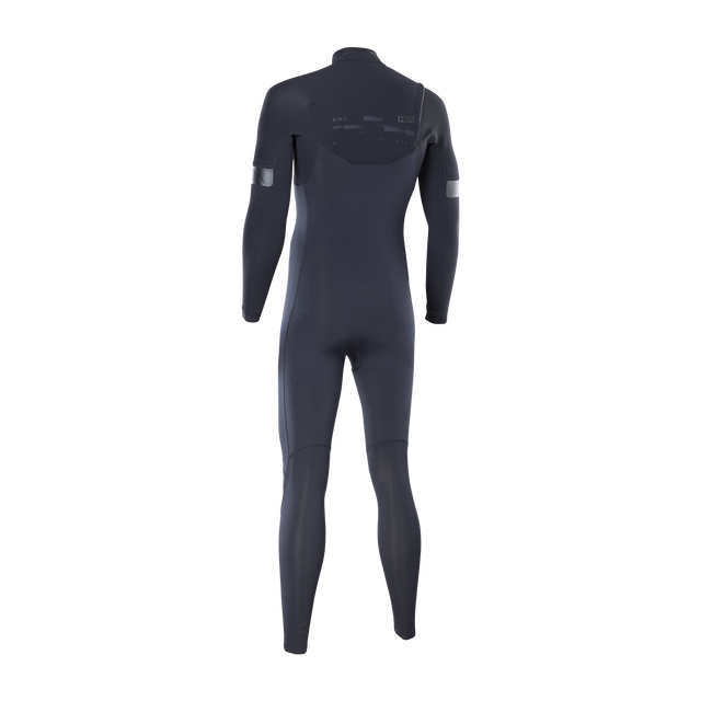 ION Seek Amp 4/3mm front-zip men's fullsuit wetsuit in dark charcoal, back view