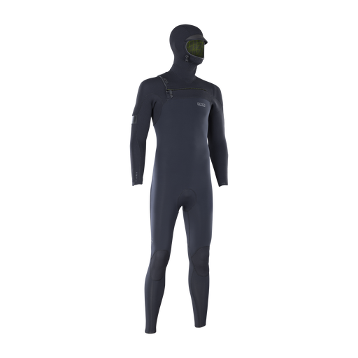 ION Seek Amp 6/5mm front-zip hooded fullsuit wetsuit in dark charcoal