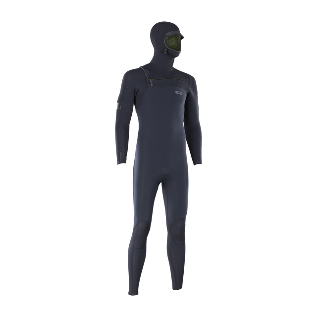ION Seek Amp 6/5mm front-zip hooded fullsuit wetsuit in dark charcoal