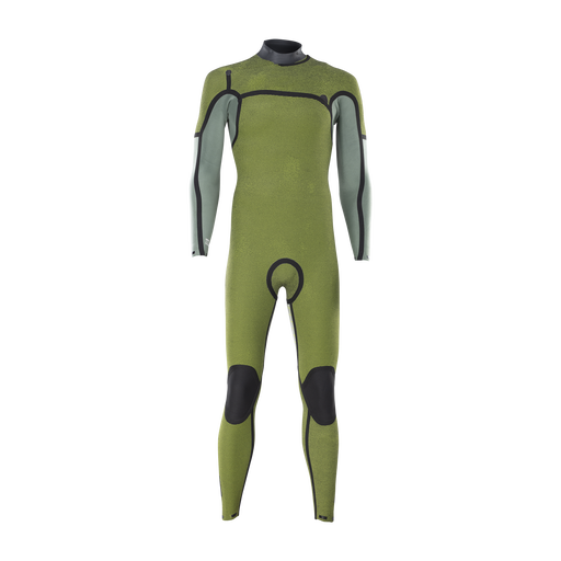 ION Seek Amp 3/2mm front zip fullsuit men in olive green and sage green