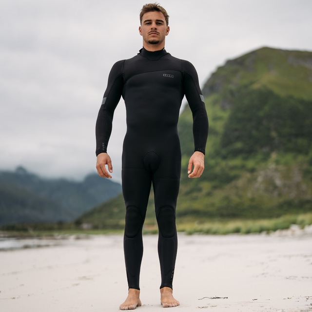 ION Seek Amp 4/3mm back-zip fullsuit men in black