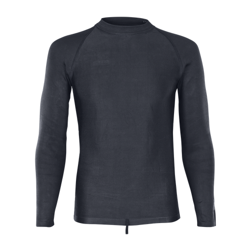 ION Surf Shield long-sleeve unisex rashguard in charcoal black with EN388 cut protection and UPF 50+