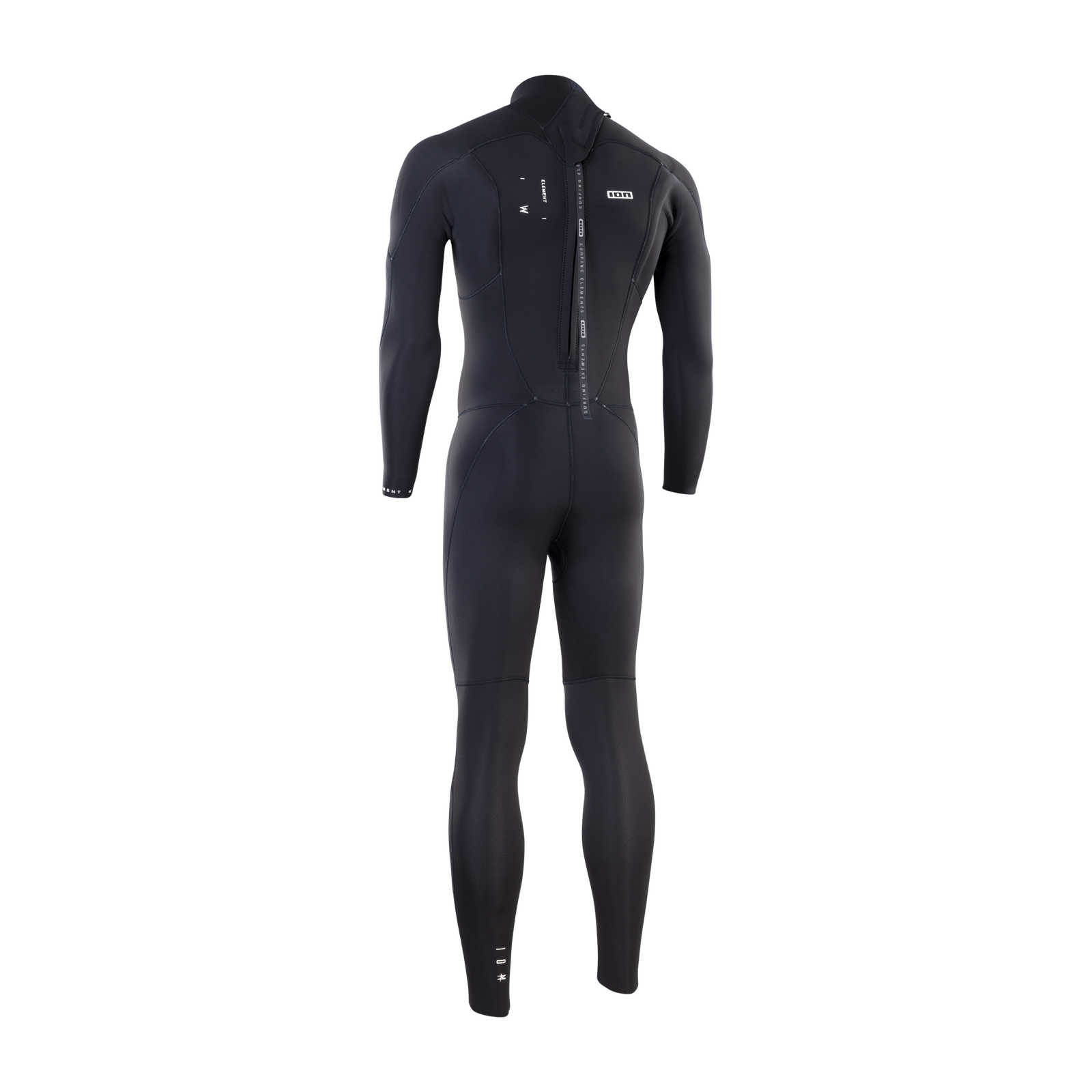 ION Element combinaison intégrale 4/3mm zip dorsal homme en noir – vue arrière