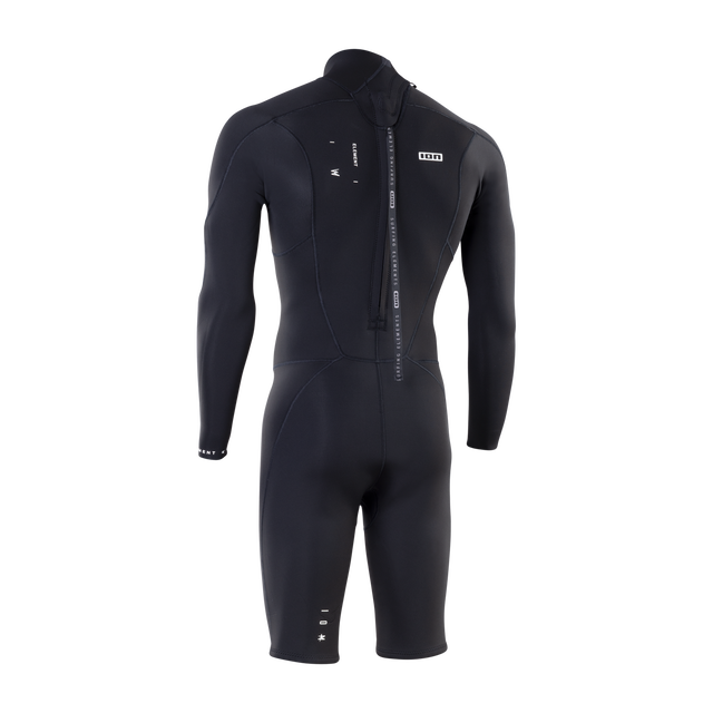 ION Element fato shorty neoprene 2/2 mm manga comprida fecho dorsal em preto, vista traseira