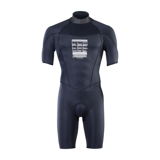 ION Static combinaison shorty manches courtes zip dos 2/2mm homme en noir