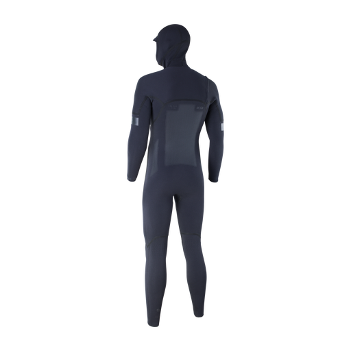 ION Seek Select 5,5/4,5mm Frontzip Kapuzen-Neoprenanzug in charcoal schwarz – Rückenansicht