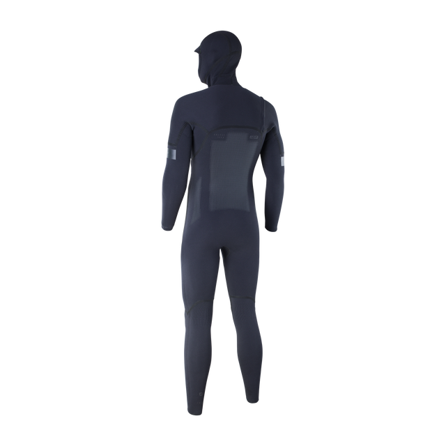 ION Seek Select 5,5/4,5mm Frontzip Kapuzen-Neoprenanzug in charcoal schwarz – Rückenansicht
