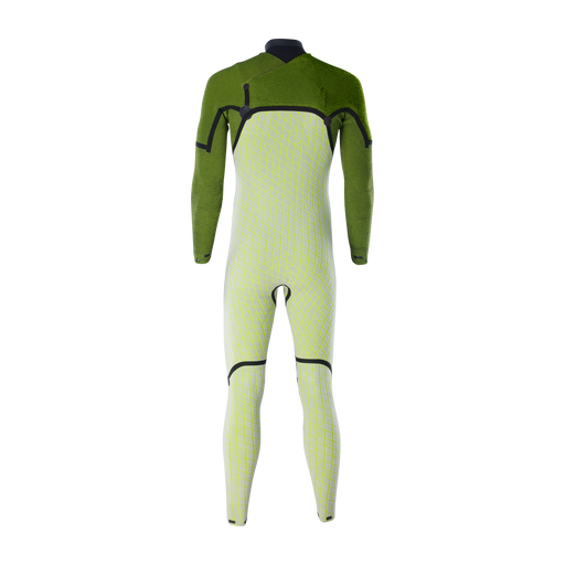 ION Seek Select muta integrale 5/4mm zip frontale uomo in verde oliva e verde lime