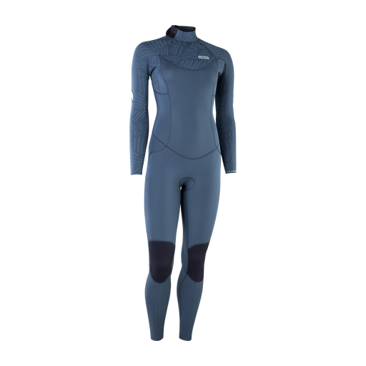ION Element 4/3mm Backzip Damen-Neoprenanzug in stahlblau mit geometrischem Muster