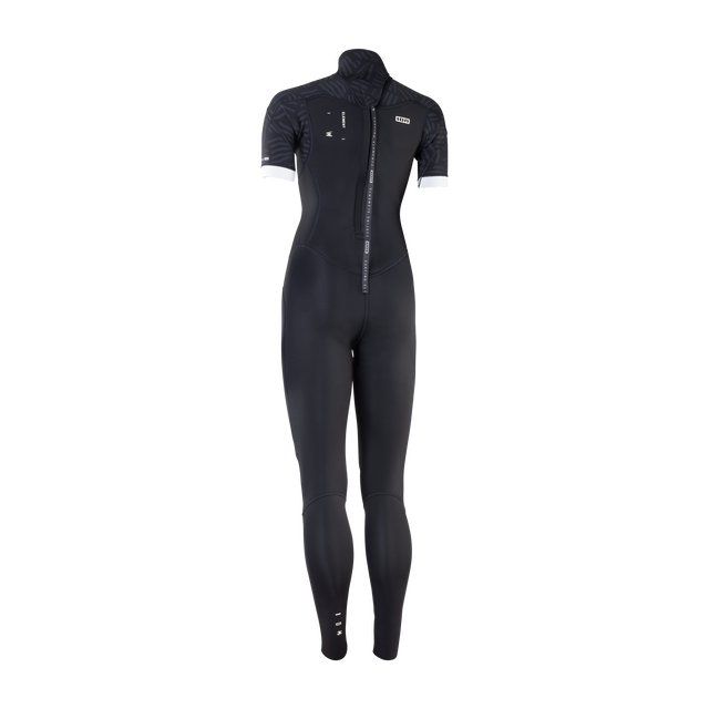 ION Element 3/2mm Backzip Shorty-Fullsuit Damen in schwarz mit kurzen Ärmeln
