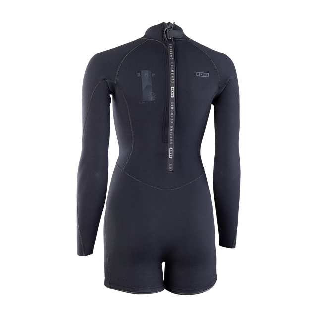 ION Amaze Amp Longarm-Shorty 2mm Back-Zip Damen-Neoprenanzug in schwarz – Rückansicht