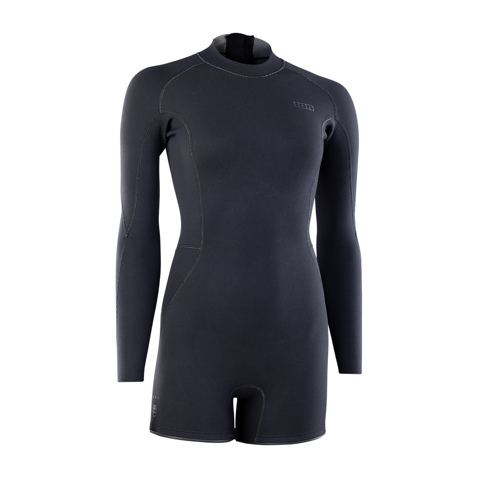ION Amaze Amp 2mm long-sleeve back-zip shorty wetsuit women in black