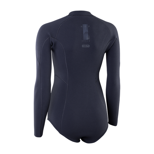 ION Amaze Amp 2mm Langarm Front-Zip Shorty Damen-Neoprenanzug in dunkelblau, Rückansicht