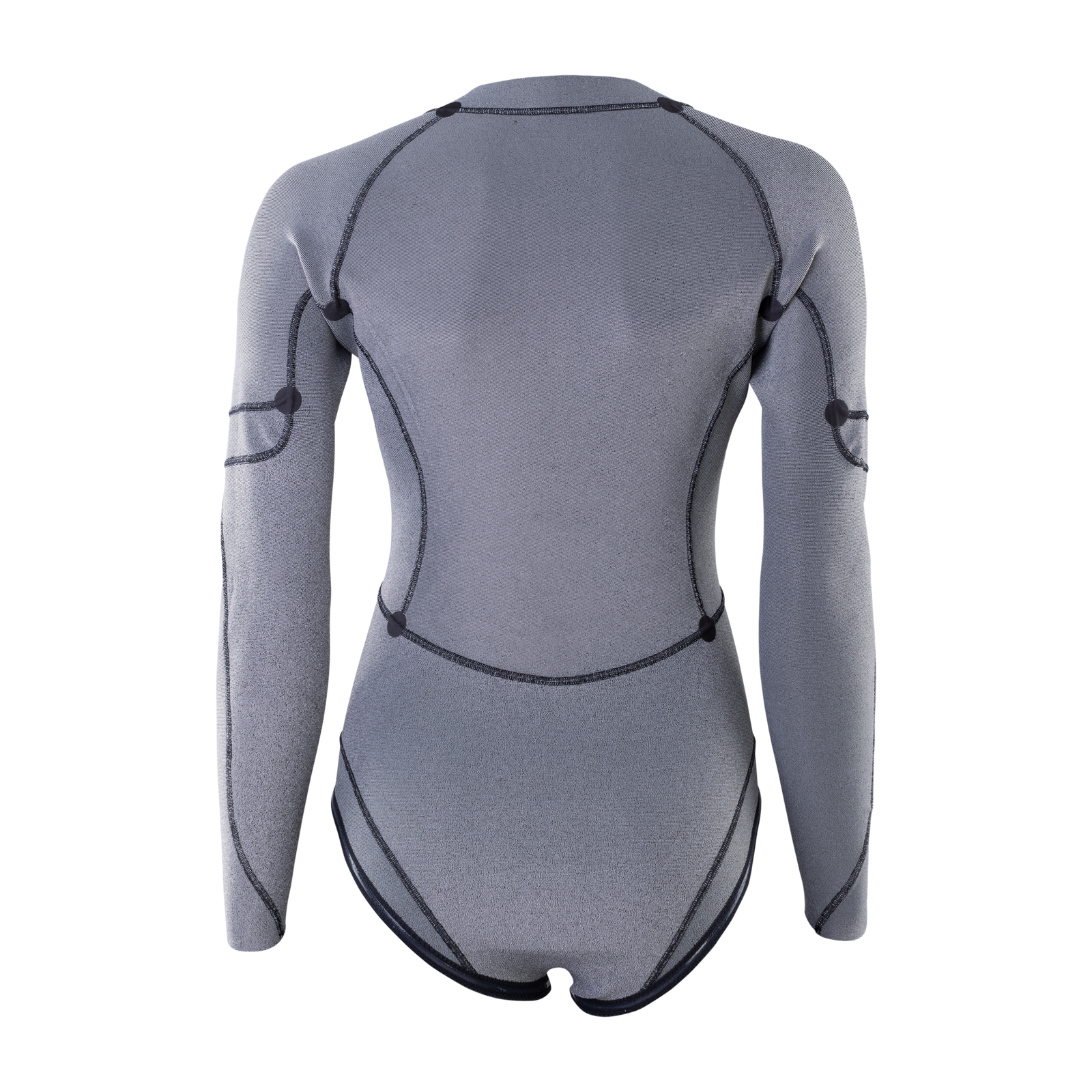 ION Amaze Hot Shorty 1.5mm long-sleeve front-zip shorty wetsuit for women in slate grey – back view