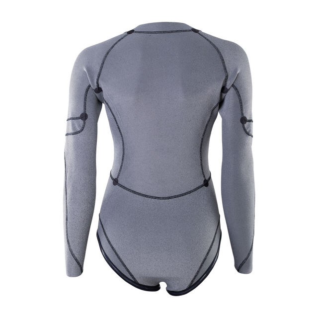 ION Amaze Hot Shorty 1,5mm Langarm-Shorty mit Frontzip für Damen in slate grey – Rückansicht