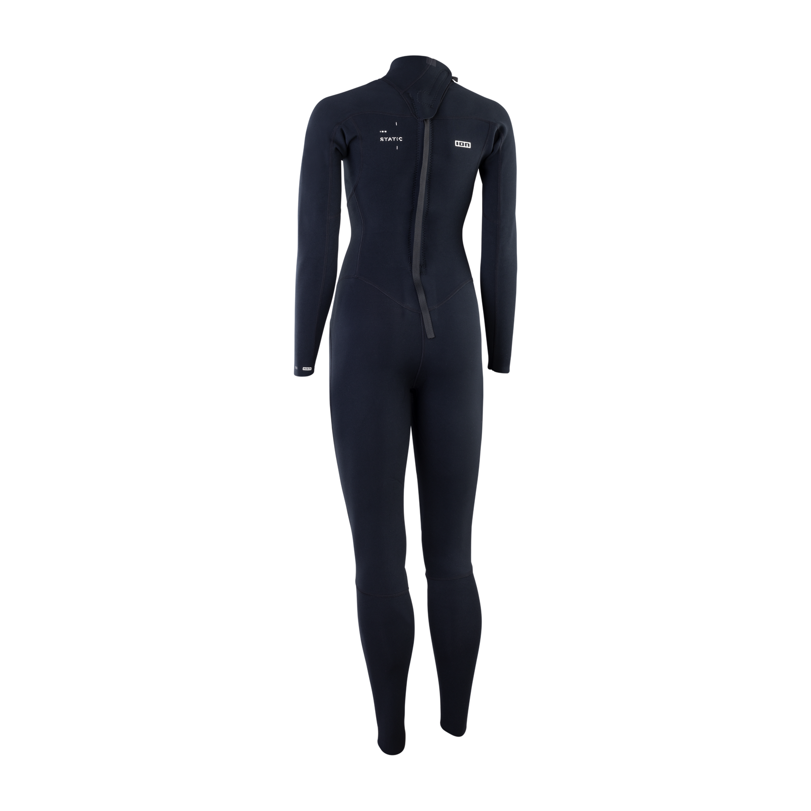 ION Static muta integrale donna 3/2mm zip dorsale in nero – vista posteriore