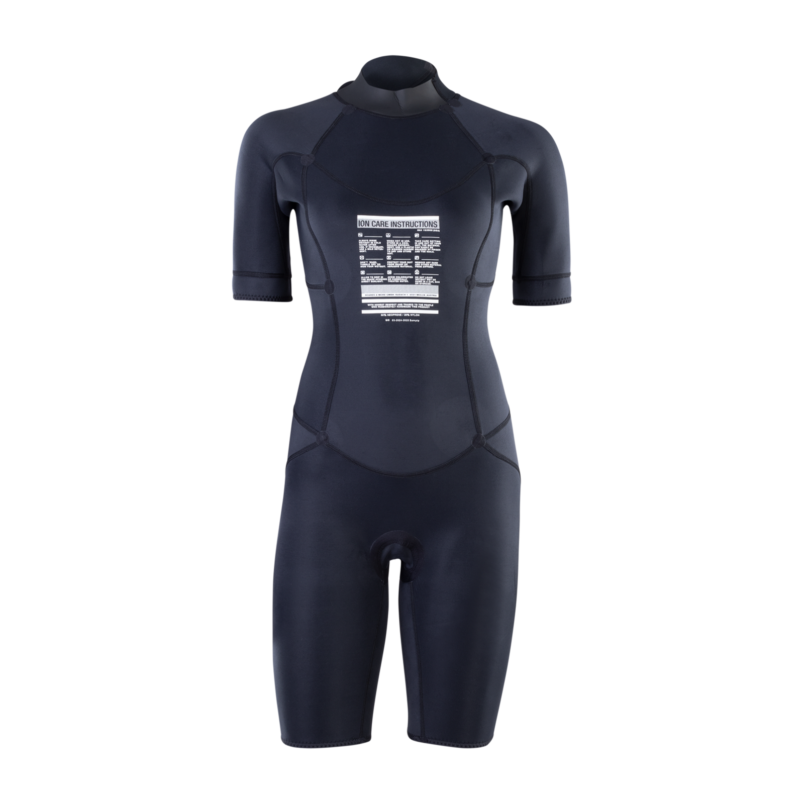 ION Static 2/2mm back-zip shorty wetsuit short sleeve women in black