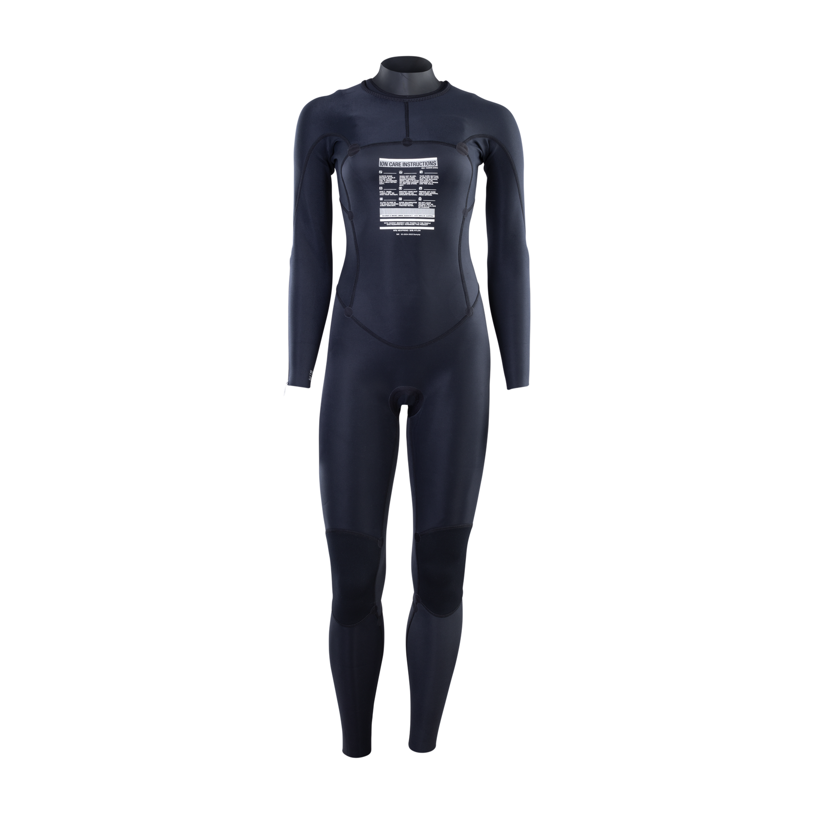 Muta intera ION Static 3/2mm zip frontale donna in nero