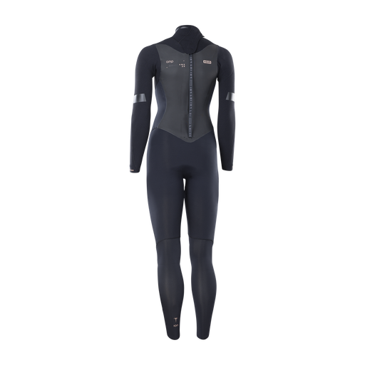ION Amaze Amp women's 5/4mm back-zip fullsuit in black and dark grey – back view