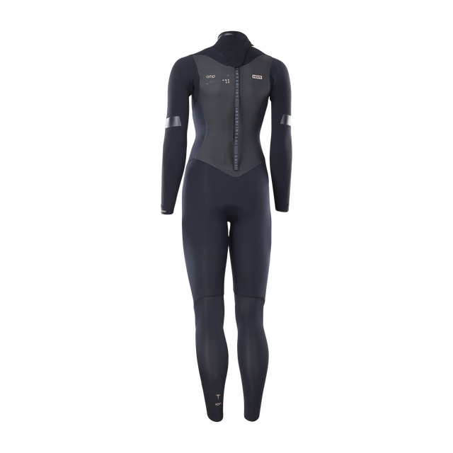 ION Amaze Amp women's 5/4mm back-zip fullsuit in black and dark grey – back view