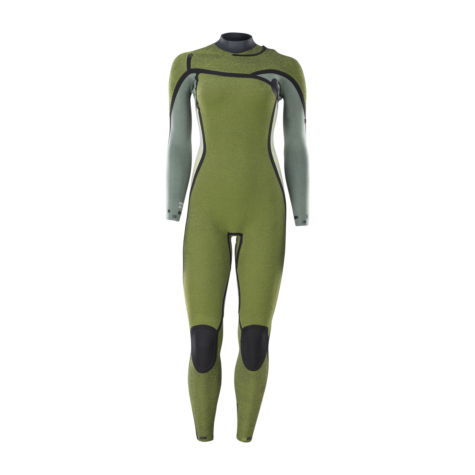 ION Water Amaze Amp 4/3mm front-zip fullsuit women in olive green and sage