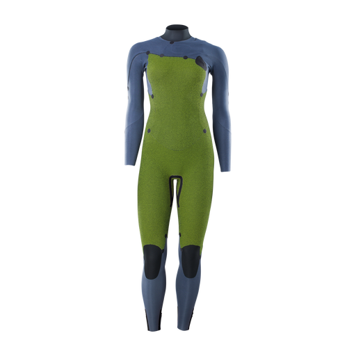 ION Amaze Core fato de neoprene 4/3mm fecho frontal senhora em verde-oliva e azul ardósia