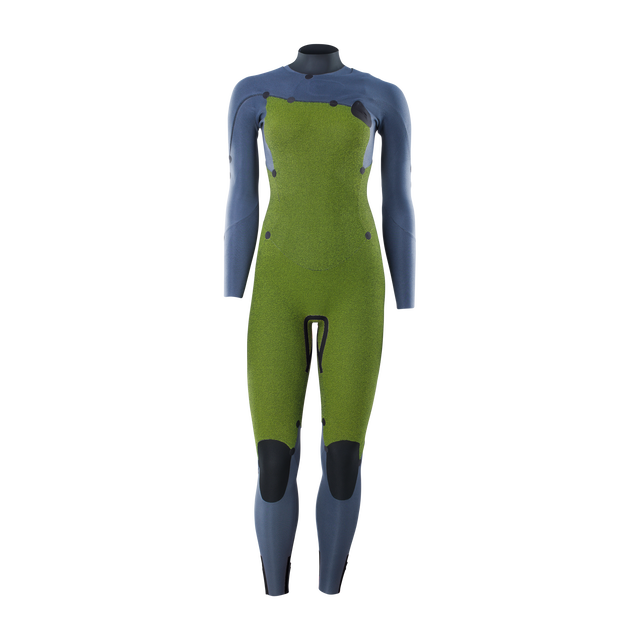 ION Amaze Core fato de neoprene 4/3mm fecho frontal senhora em verde-oliva e azul ardósia