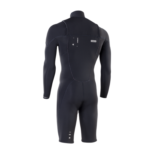 ION Element fato de neoprene shorty 2/2mm manga comprida zip frontal em preto – vista traseira