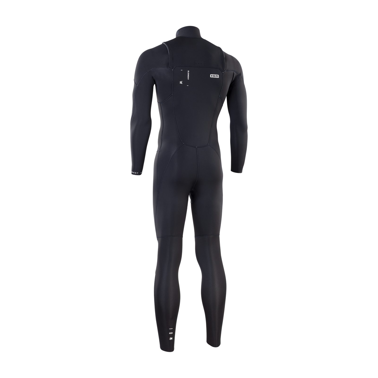 ION Element combinaison néoprène 3/2mm zip frontal homme en noir – vue dos